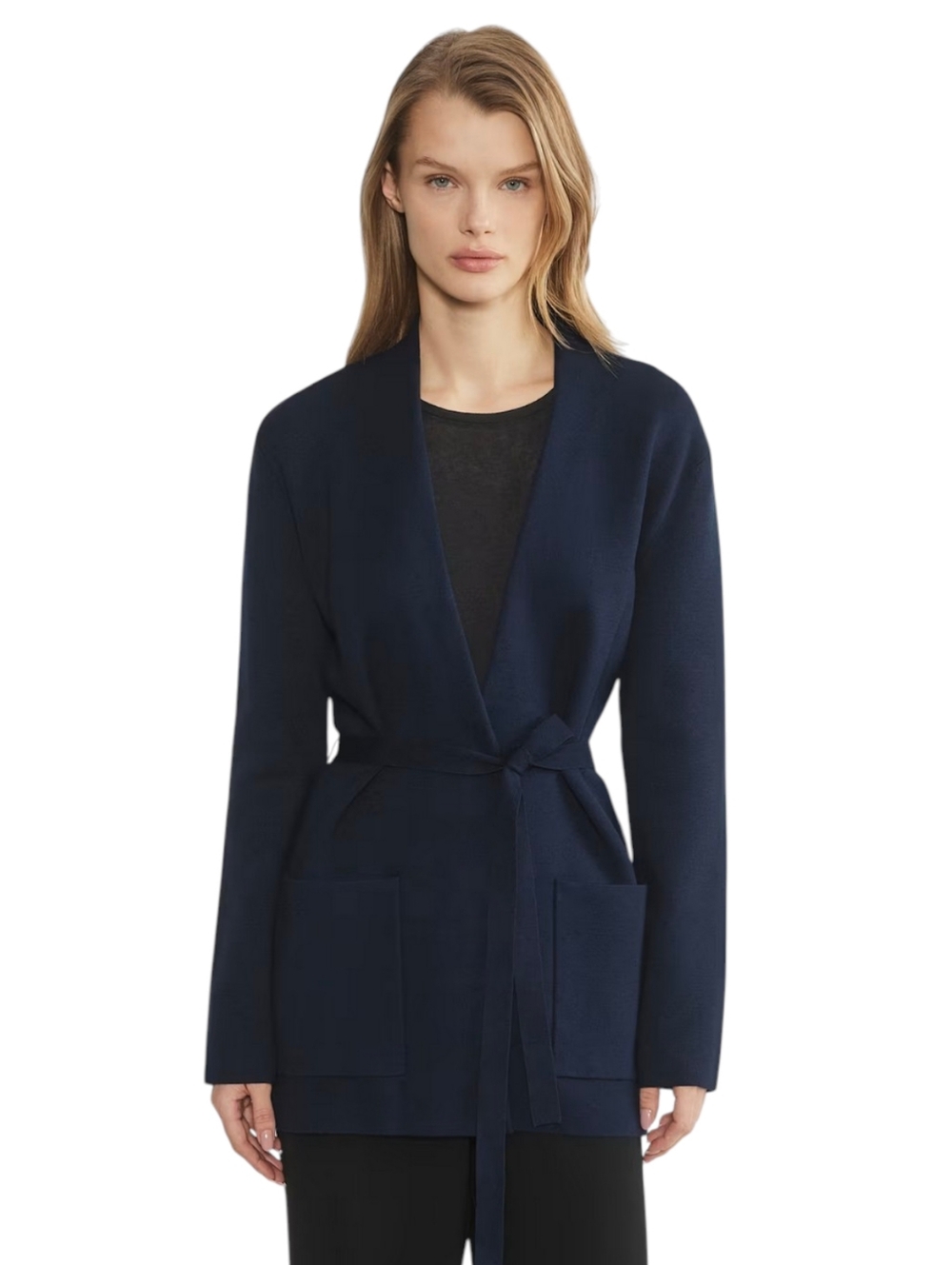 Babaton Aritzia Ty Short Indigo Belted Cardigan - Picture 2 of 8